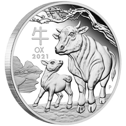 YEAR OF THE OX – AUSTRALIAN LUNAR SERIES III – 2021 1 oz Pure Silver Coin – Perth Mint