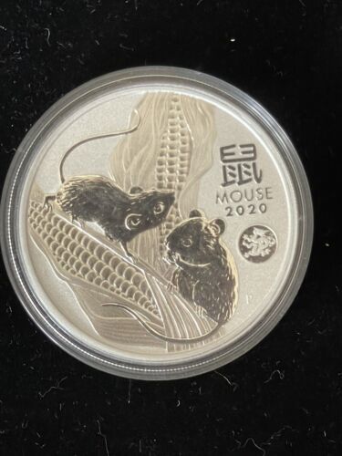 2020 1 oz Silver Lunar Year of The Mouse / Rat Dragon Privy BU Australian Perth Mint | RARE