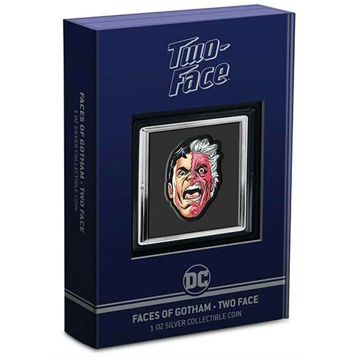 2022 Niue Faces of Gotham Two Face Shaped 1 oz Silver Coin