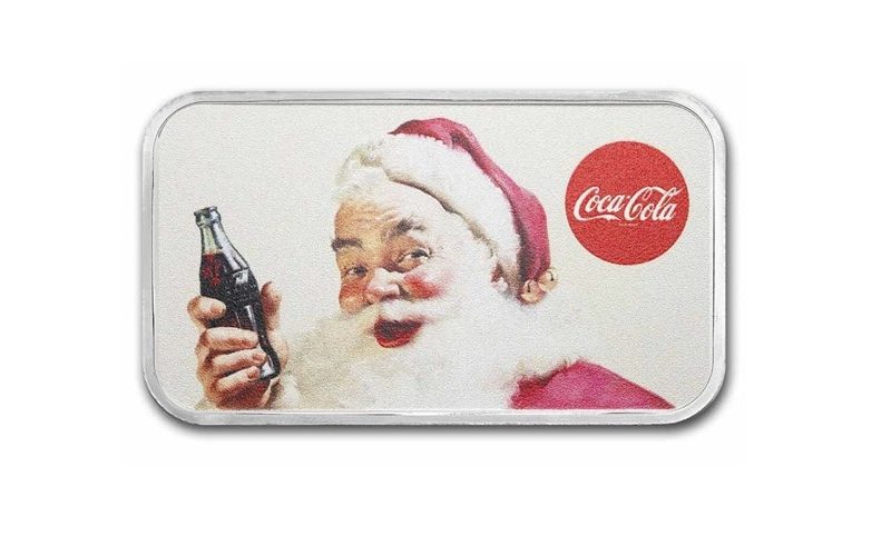 Coca-Cola® 1 oz Silver Santa Colorized Bar [ PRE-OREDER ]