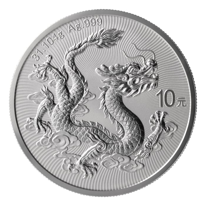 2026 1oz China Dragon .999 Silver BU Coin
