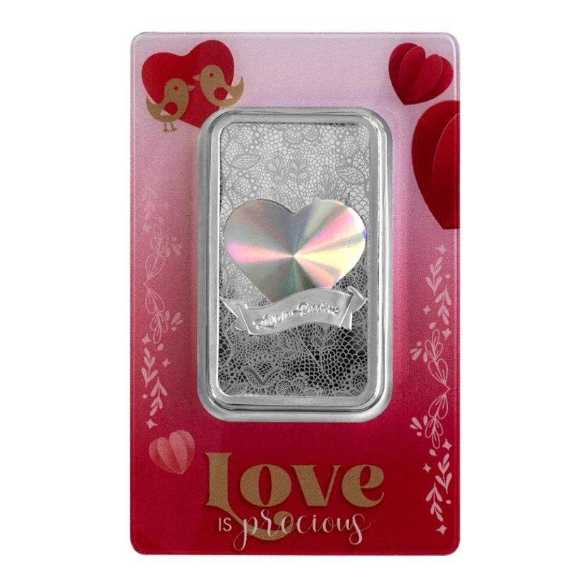 2024 Pamp Love is Precious Heart Holographic 50 Gram Silver Bar - In Assay | PRE SALE 