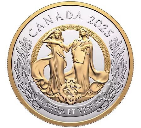 Allegories of Justice and Truth 1 Oz Fine Silver Coin 20$ Canada 2025