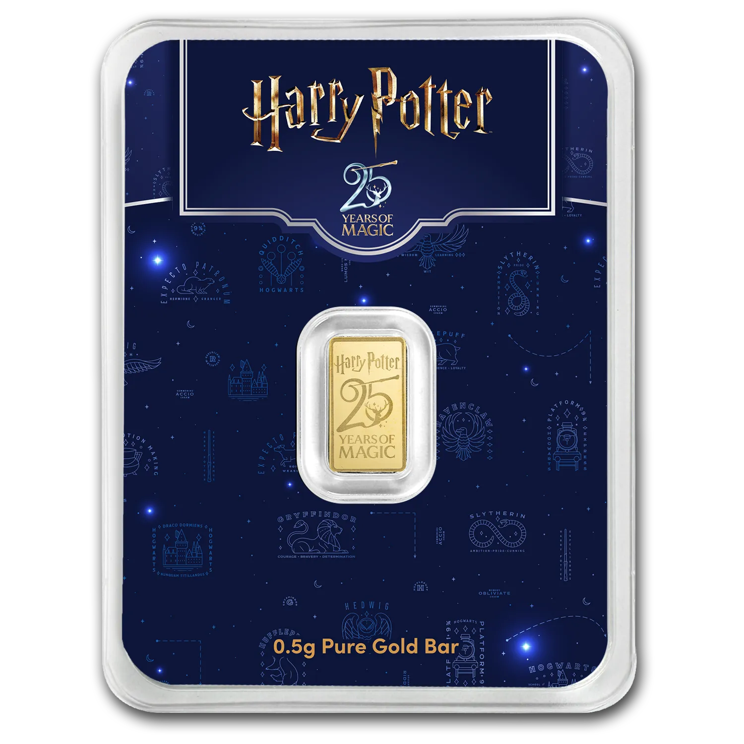 Harry Potter 0.5 gram Gold Bar Harry Potter 25th Anniversary                          
